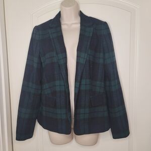 Banana Republic Blazer Wool-like Navy & Green. Oxfordstyle Collegecore